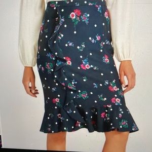 Draper James Nassau navy Bouquet dot floral collection skirt nwt Jul2422